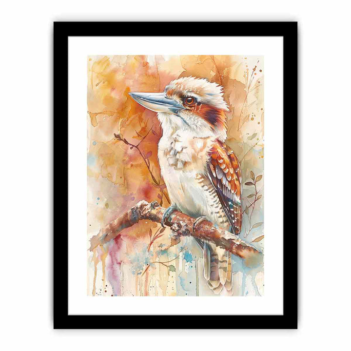 Watercolors Kookaburra  Art Print