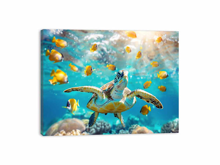 Underwater Turtle  Canvas Print