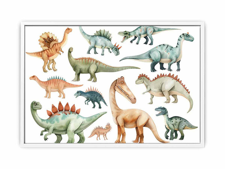 Dinosaur  Family Framed Print