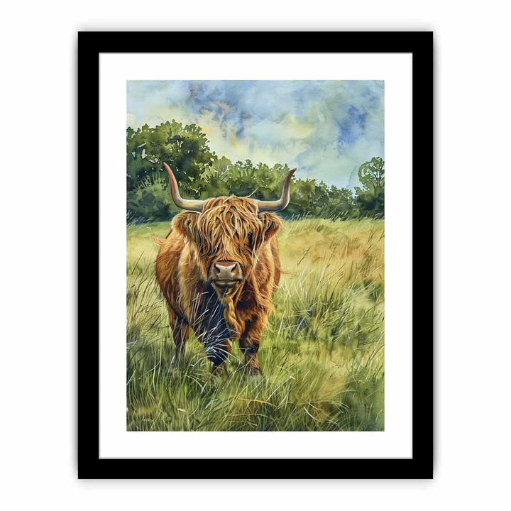 Milkmaid Highland  Art Print