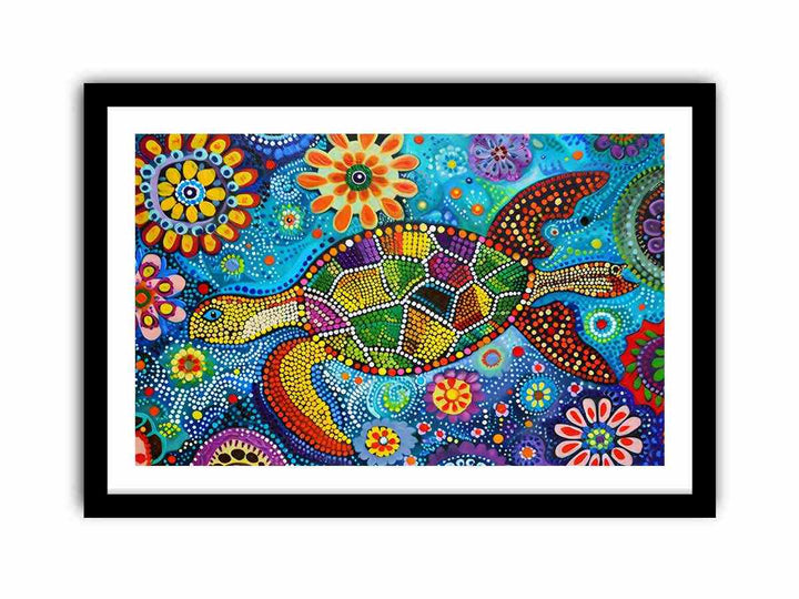 Folk Turtle   Art Print