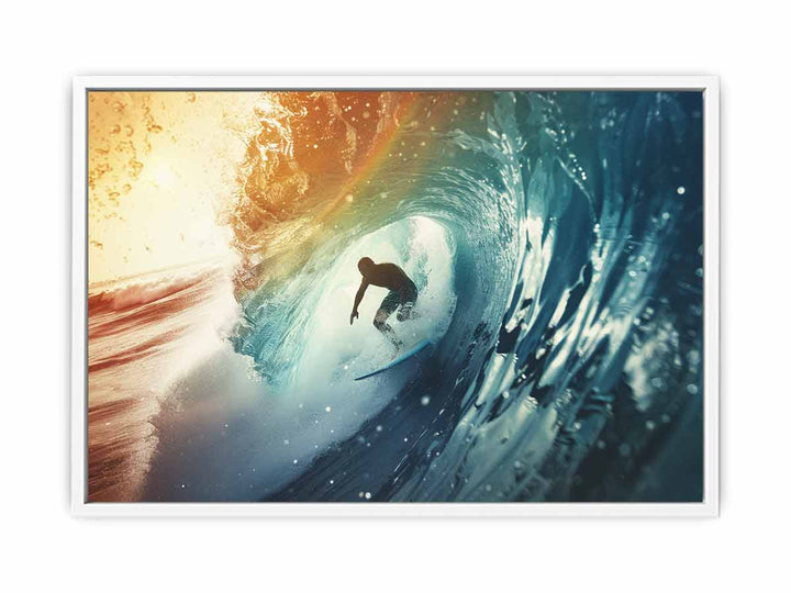 Surf Under Wave Framed Print