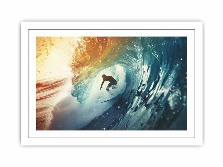 Surf Under Wave Streched canvas