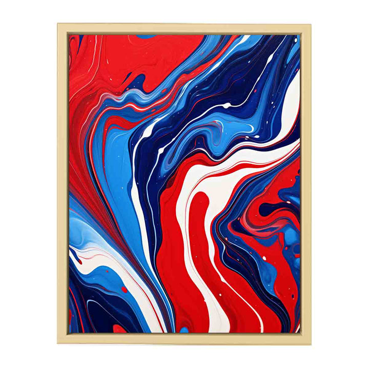 Blue And Red Art framed Print