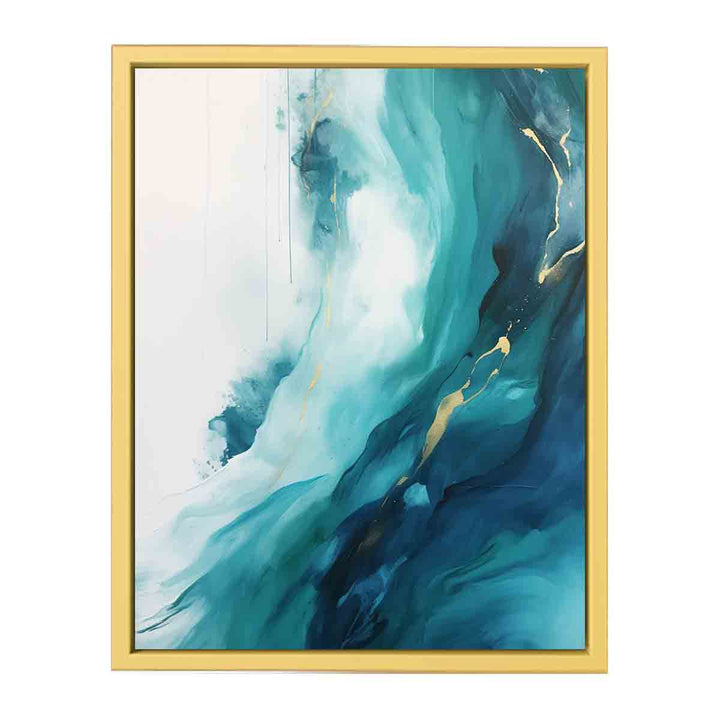 Teal Abstract Art framed Print