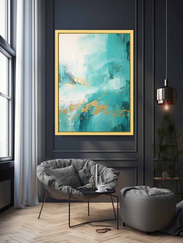 Teal High End Painting Art Print