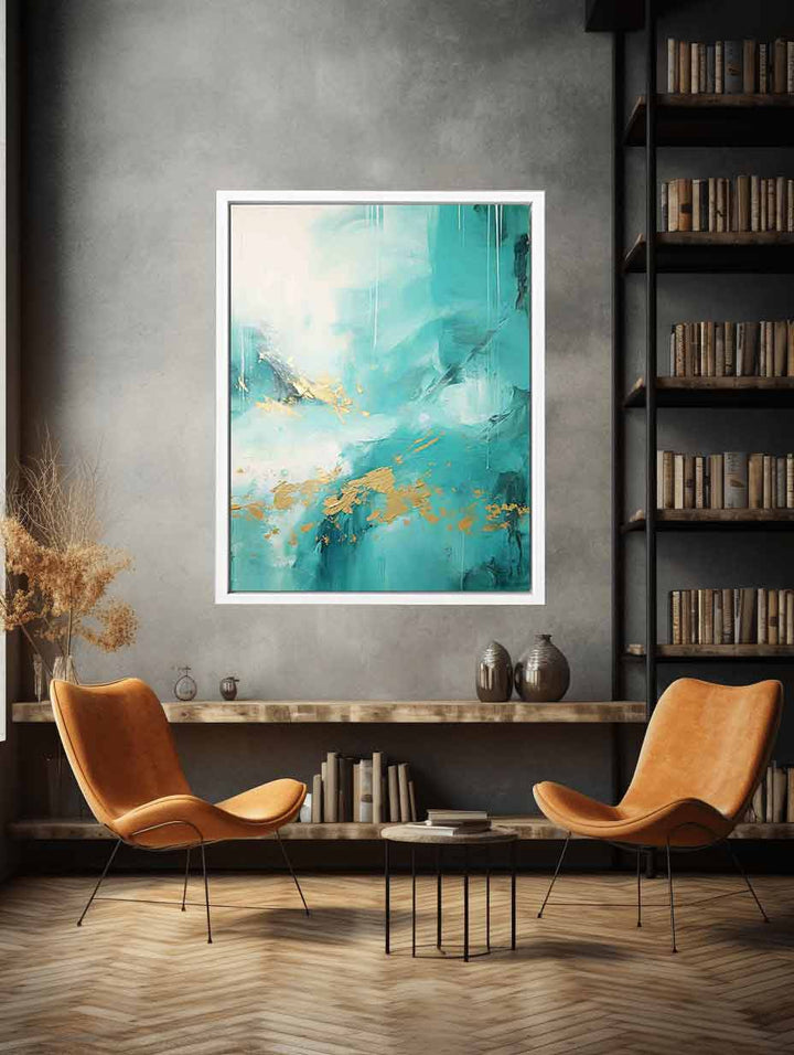 Teal High End Painting Art Print