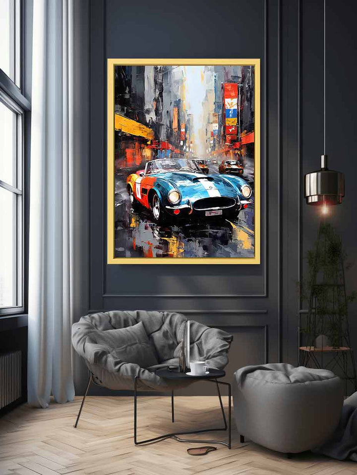 New York Street Car Painting Art Print