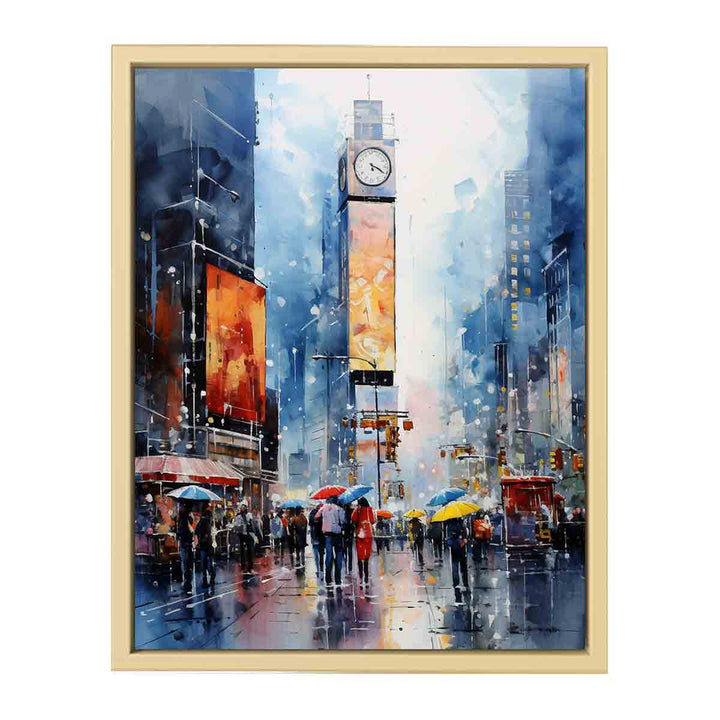 Times Square Painting framed Print