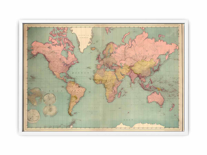 Vintage Map Framed Print