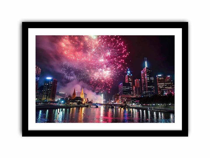 Fireworks Melbourne  Art Print