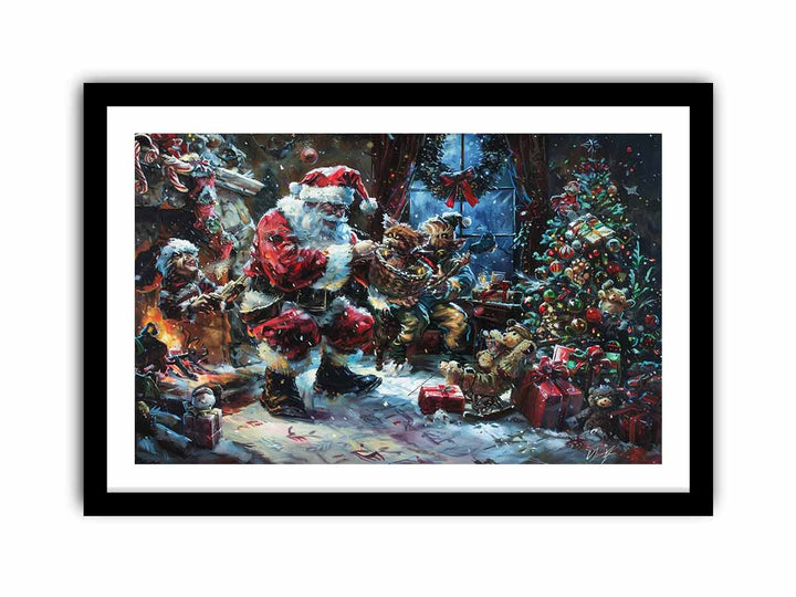 Playful Santa  Art Print