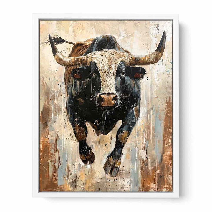 Running  Bull Framed Print