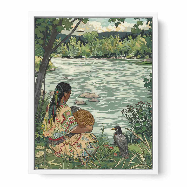 Beside River Framed Print