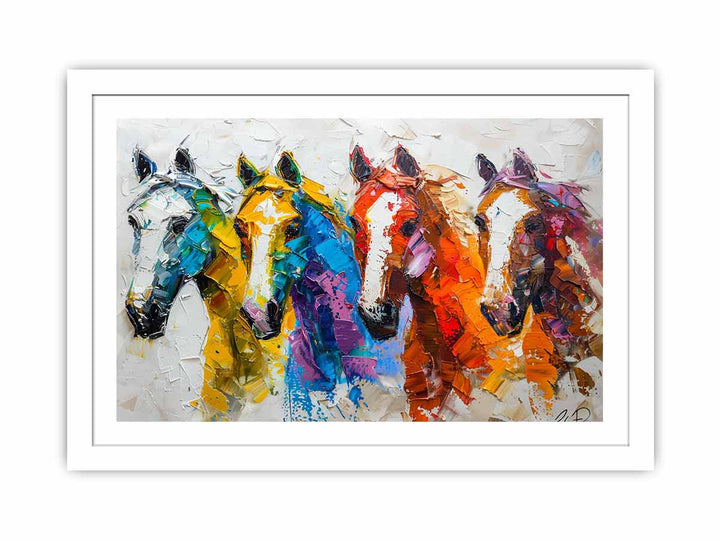 4 Horses  Streched canvas