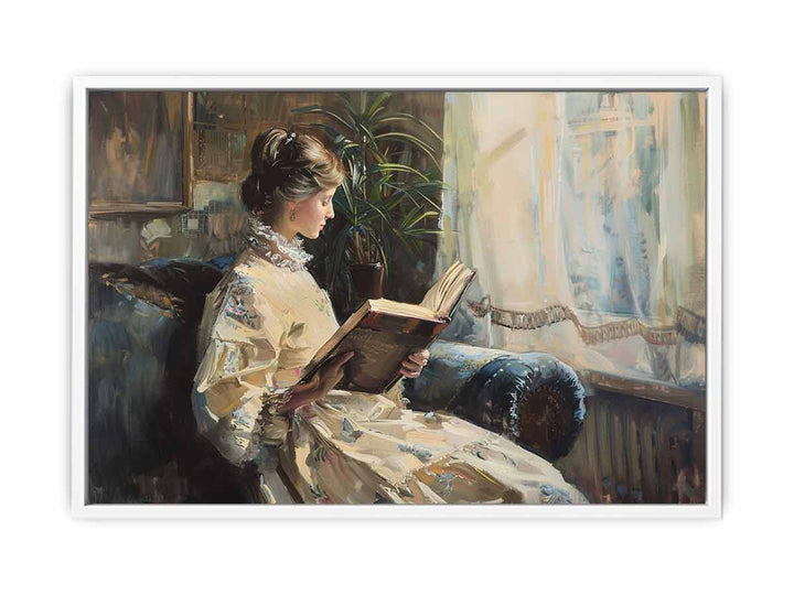 Woman Reading Painting Framed Print