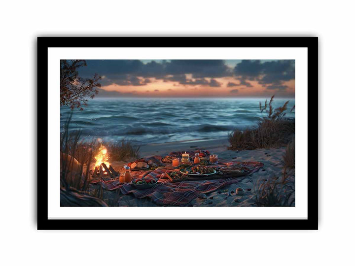 Dinner On Beach  Art Print