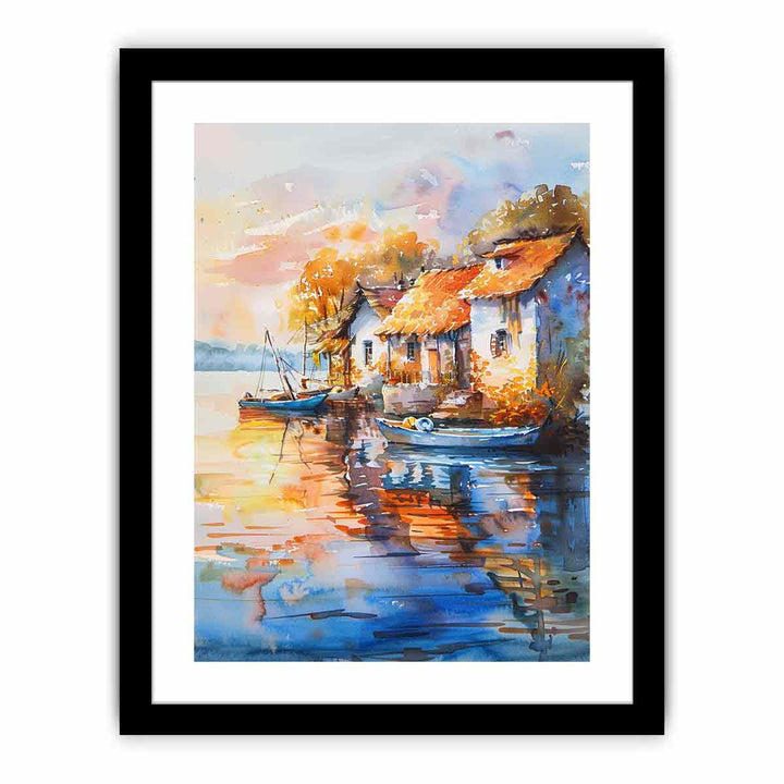 Coastal Village   Art Print