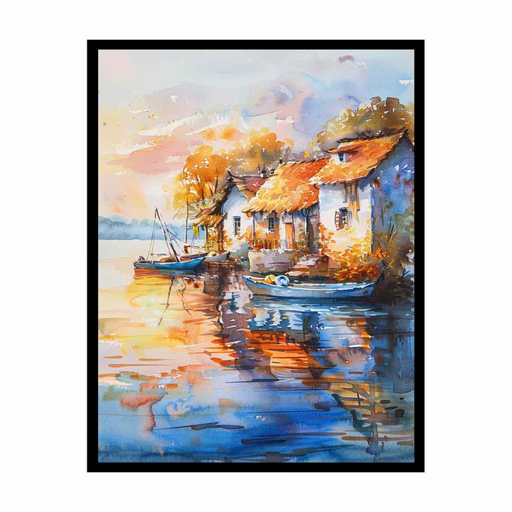 Coastal Village   Painting