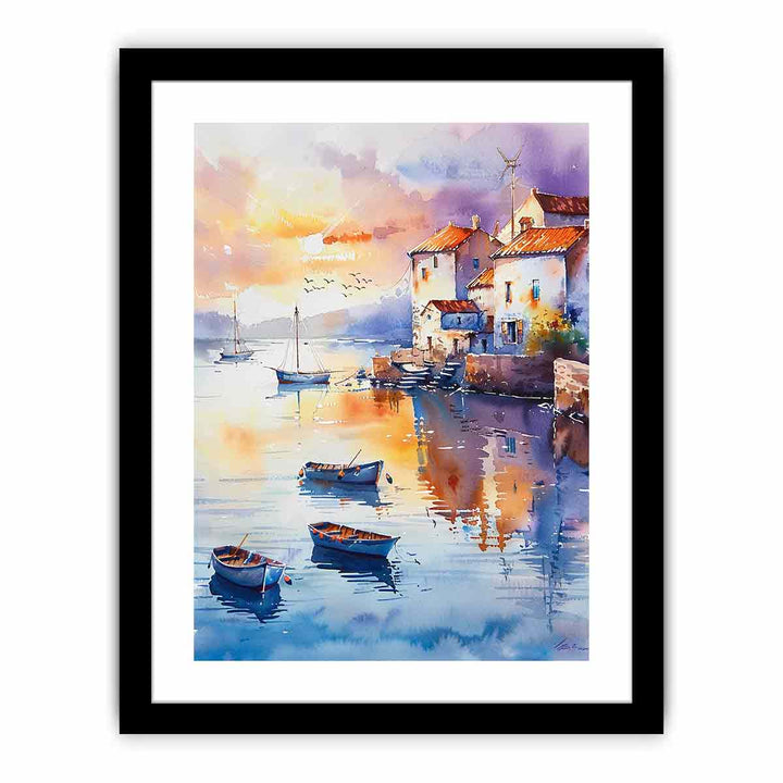 Coastal Village   Art Print