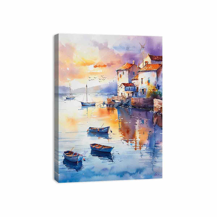 Coastal Village  Canvas Print