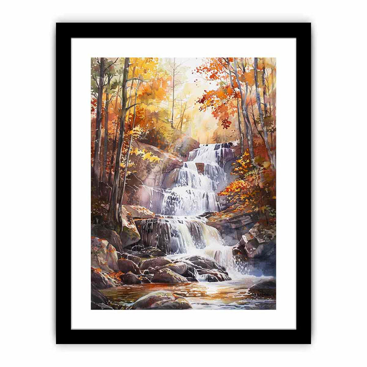 Forest Waterfall   Art Print