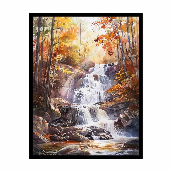 Forest Waterfall   Painting