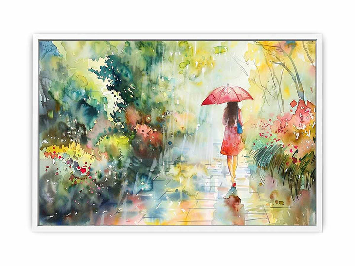 Rain Walk Framed Print