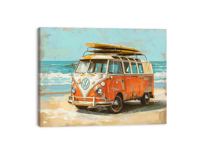 Vw Beach Side Canvas Print