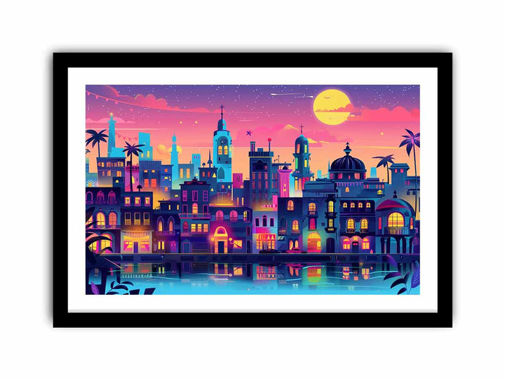 Vibrant Cityscape   Art Print