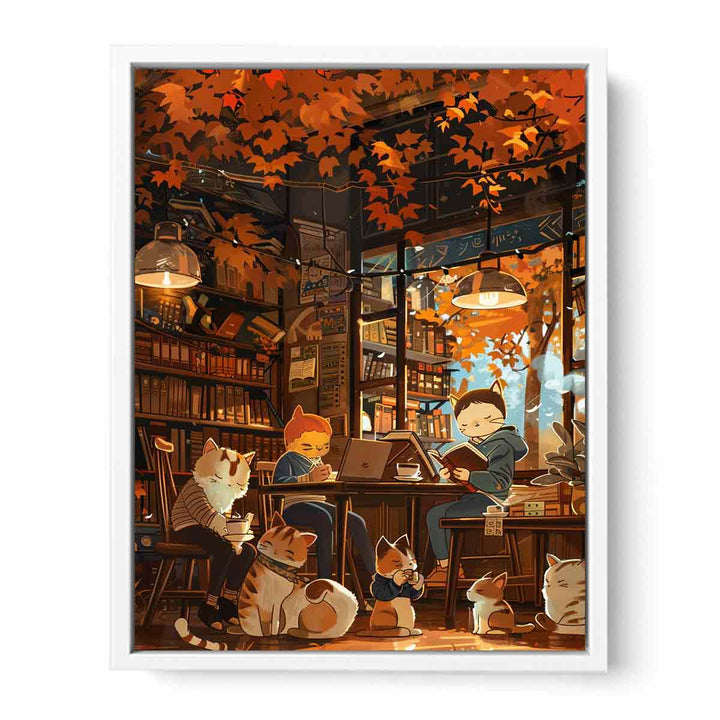 Cartoon Cafe  Framed Print