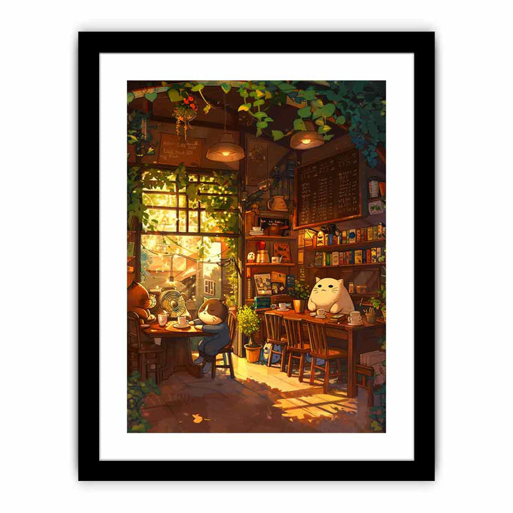 Cartoon Cafe   Art Print