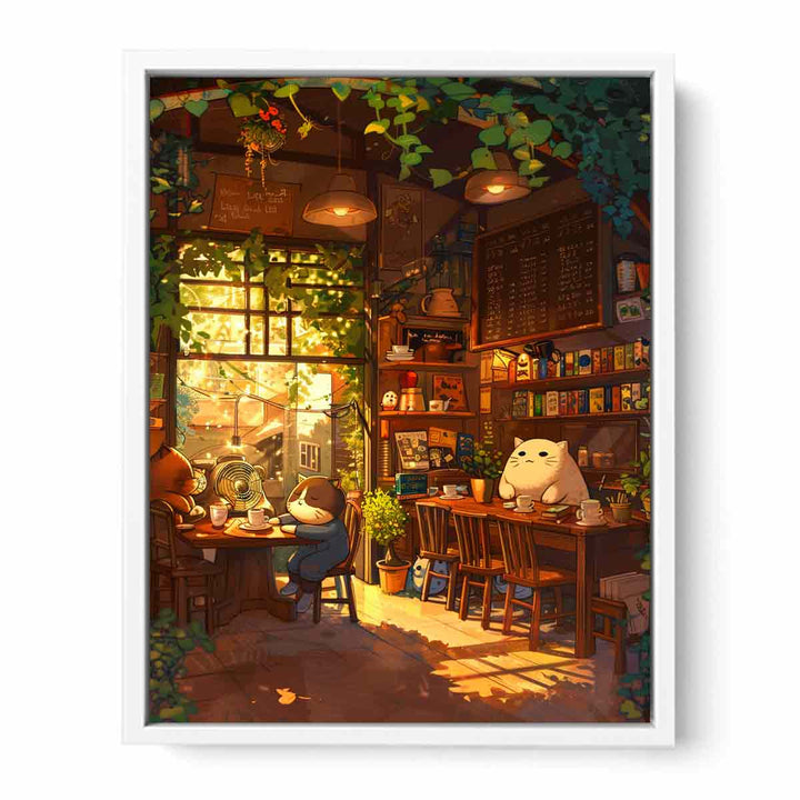 Cartoon Cafe  Framed Print