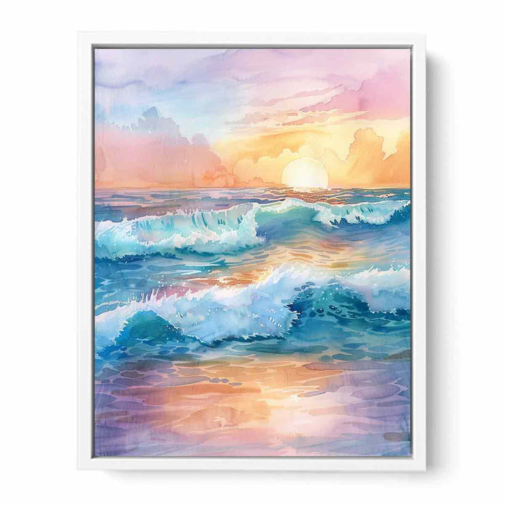 Watercolor Beach  Framed Print