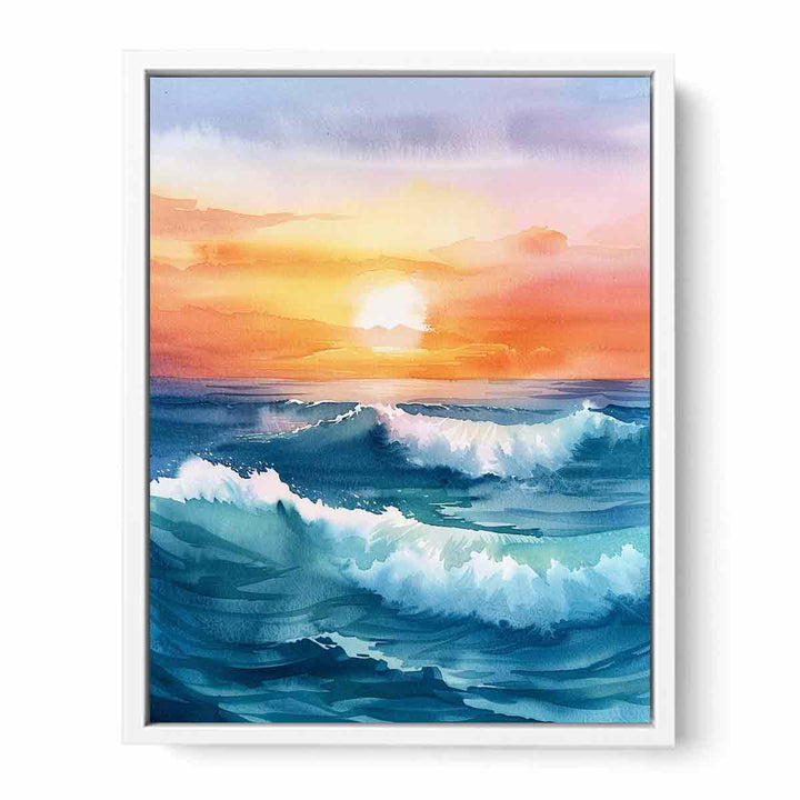 Watercolor Beach  Framed Print