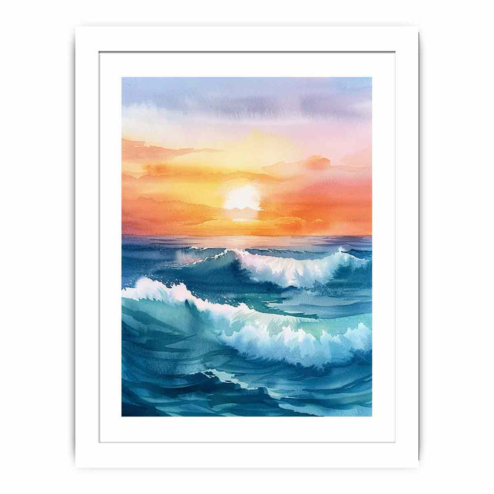 Watercolor Beach  Streched canvas