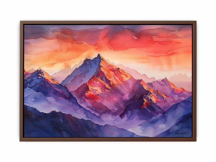 Watercolor Mountians  Poster