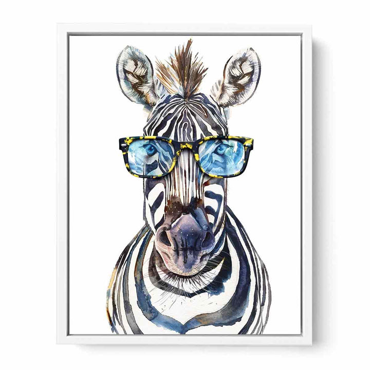 Zebra With Glasses Framed Print