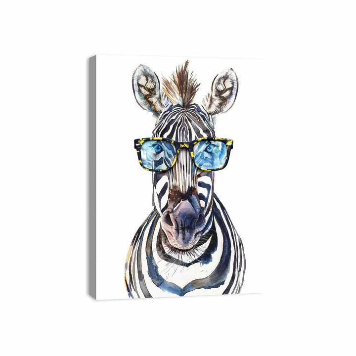 Zebra With Glasses Canvas Print