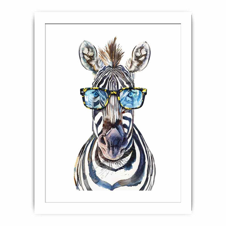 Zebra With Glasses Streched canvas