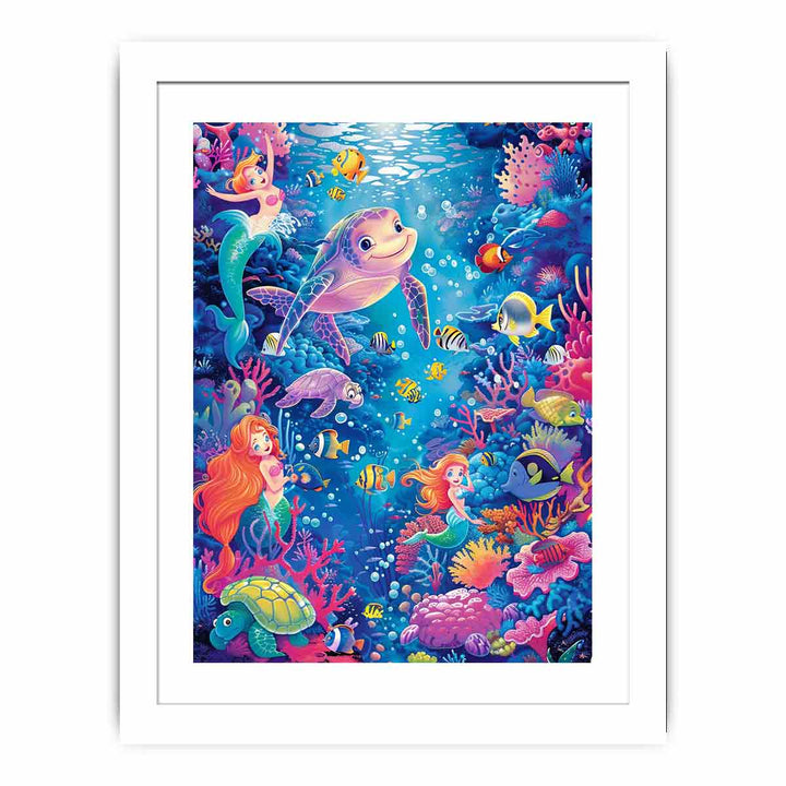 Playfull Underwater  Streched canvas