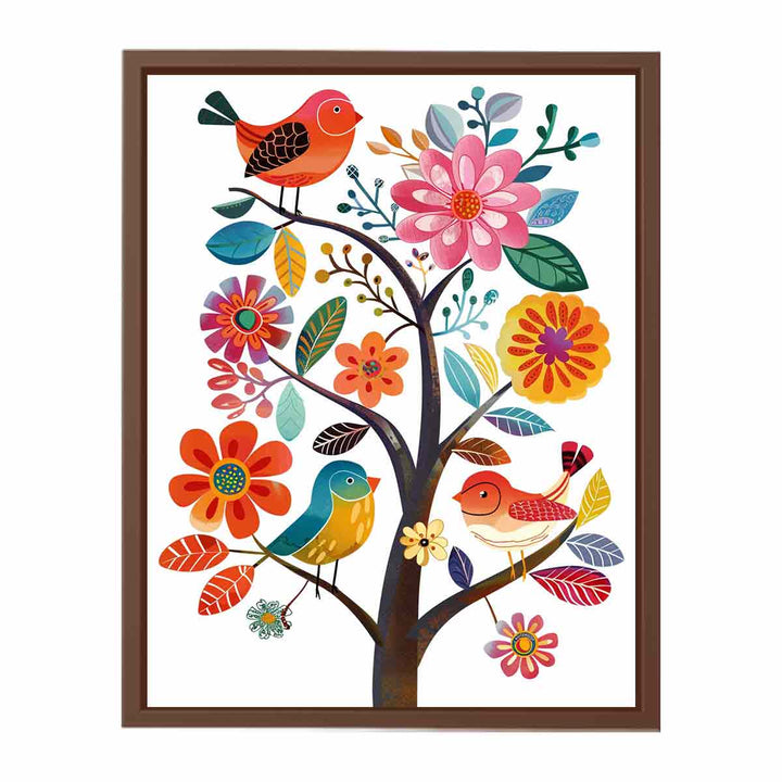 Cute Flower Birds  Poster