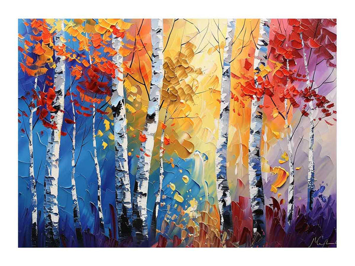 Birch Trees Painting Art Print