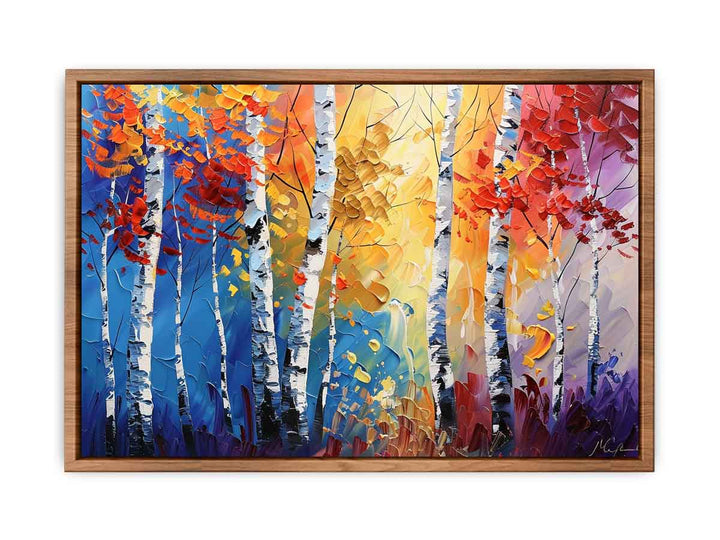 Birch Trees Painting framed Print