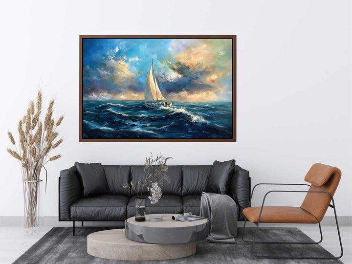 Sailing Boat Painting canvas Print