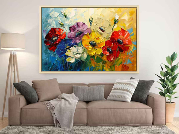 Beautiful Palette Knife Flower Painting Art Print