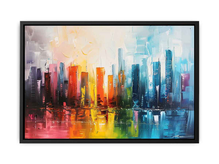 Modern Abstract City Painting