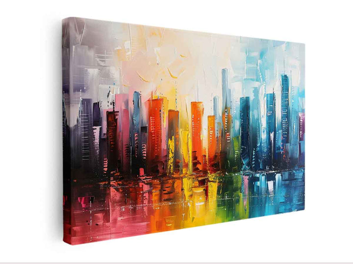 Modern Abstract  City Painting canvas Print