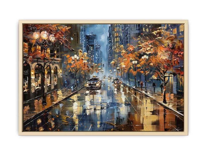  Modern City Street Painting framed Print