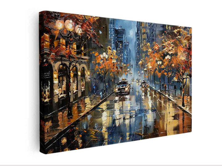  Modern City Street Painting canvas Print